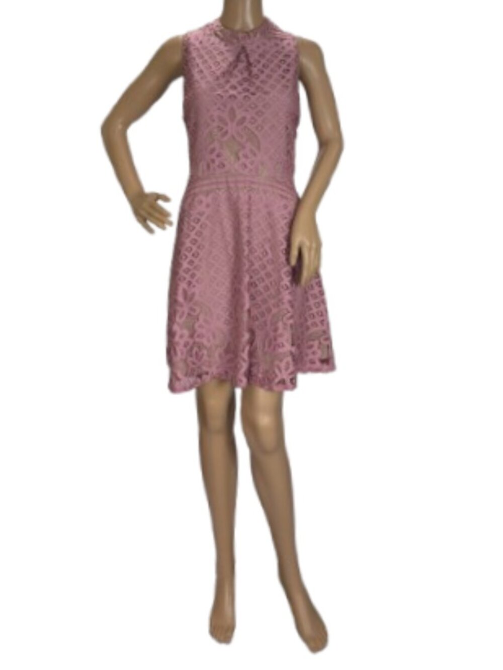 Love Fire Dusty Rose Lace Sleeveless Dress - Picture 2 of 8
